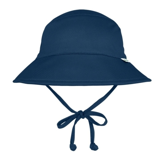 I Play Navy Blue Swim Sun Bucket Hat UPF 50+ Size 0-6 Months NWT - Picture 1 of 12